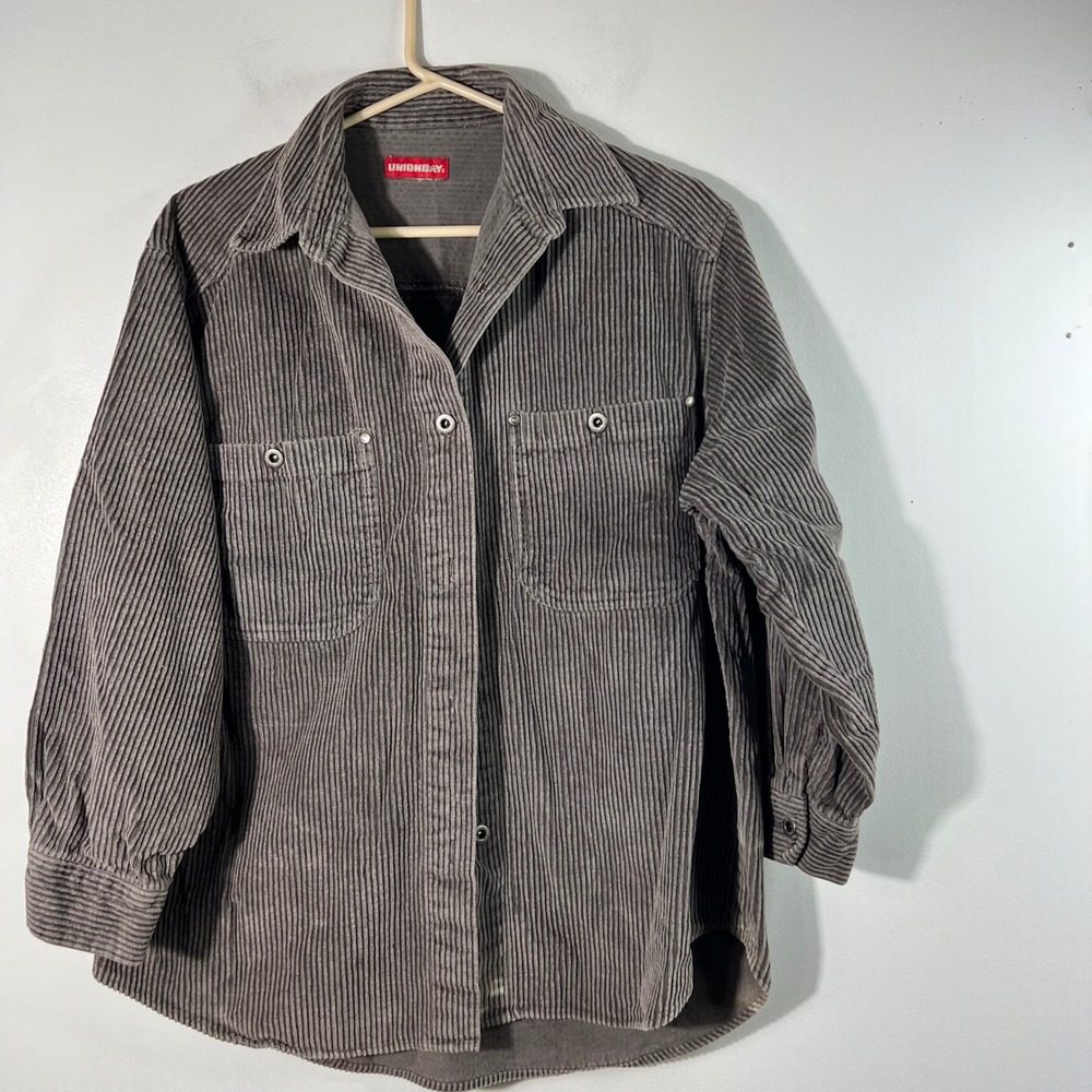Vintage Womens Unionbay Corduroy Shacket Shirt Brown L OversizedFlaw